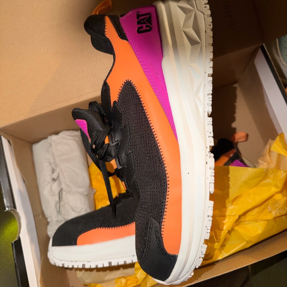 CAT Black and Orange Sneakers